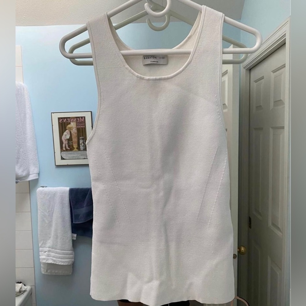 Babaton sculpt white tank top, size M